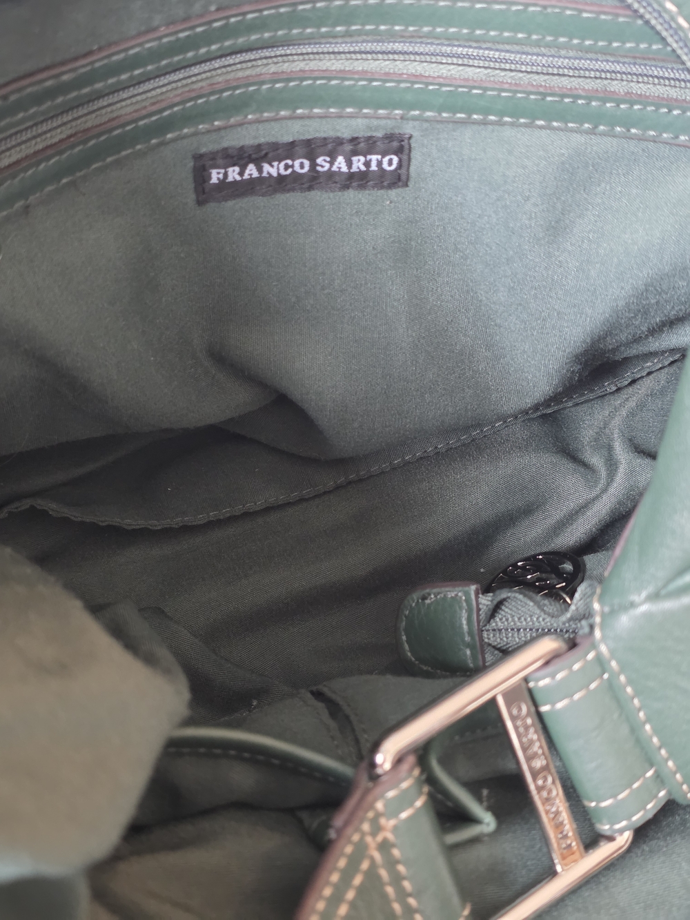 Dark Green Leather Shoulder Bag by Franco Sarto - Picture 13 of 15